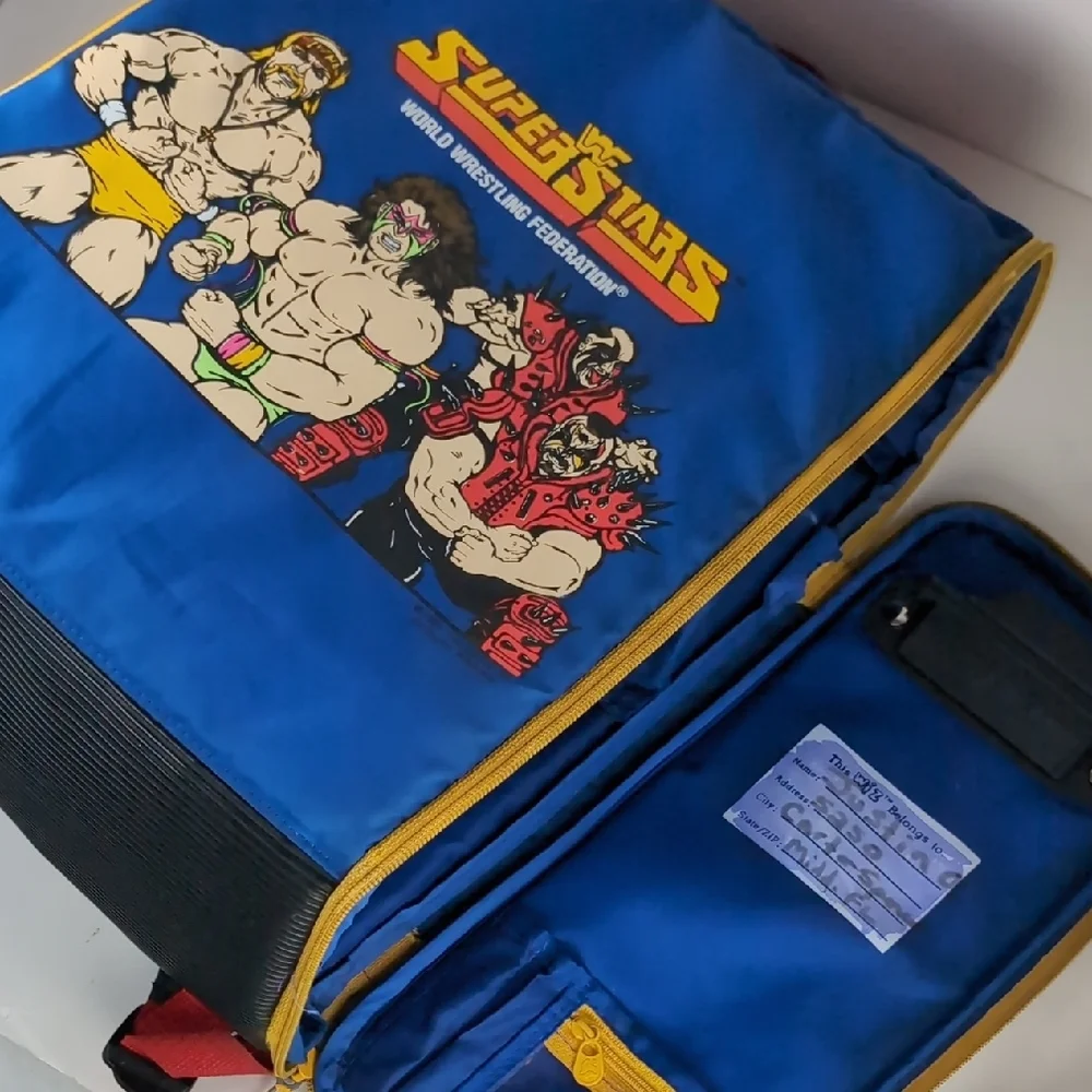 Vintage WWF Superstars Wrestling Bookbag Backpack 1991!!!!